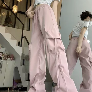 Y2K Streetwear Cargo Pants with Big Pockets - Casual Loose Fit for Women