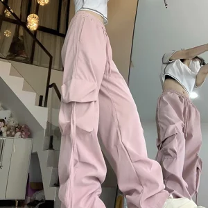 Y2K Streetwear Cargo Pants with Big Pockets - Casual Loose Fit for Women