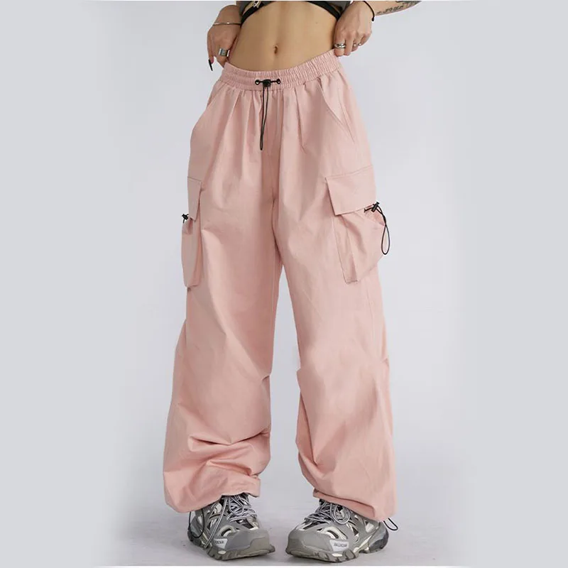 Y2K Streetwear Cargo Pants with Big Pockets - Wide Leg Joggers