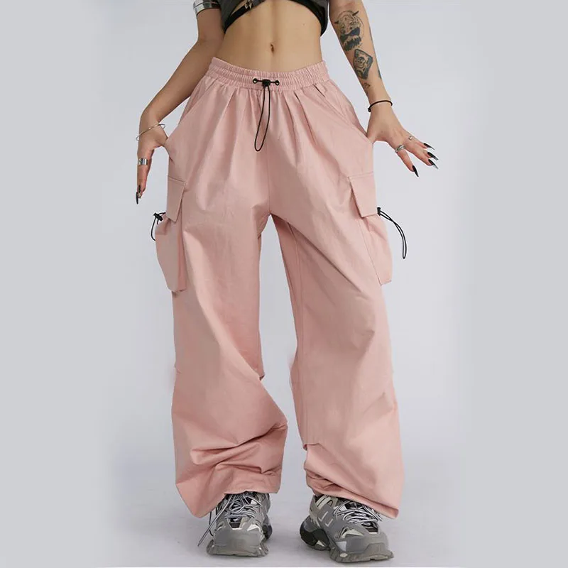 Y2K Streetwear Cargo Pants with Big Pockets - Wide Leg Joggers