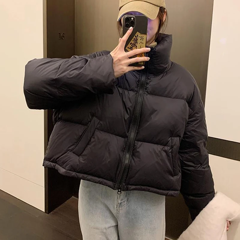 Y2K Streetwear Chic Parka: Winter Fashion Zipper Down Coat