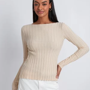 Y2K Streetwear Knitted Ribbed Sweater - Solid Slim Fit Long Sleeve Pullover Top