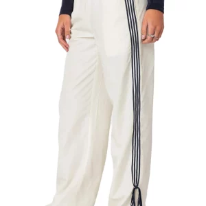 Y2K Streetwear Side-Striped Bow Sweatpants with Pockets