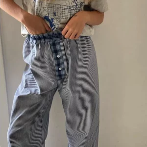 Y2K Striped Low Waist Casual Pants with Pockets