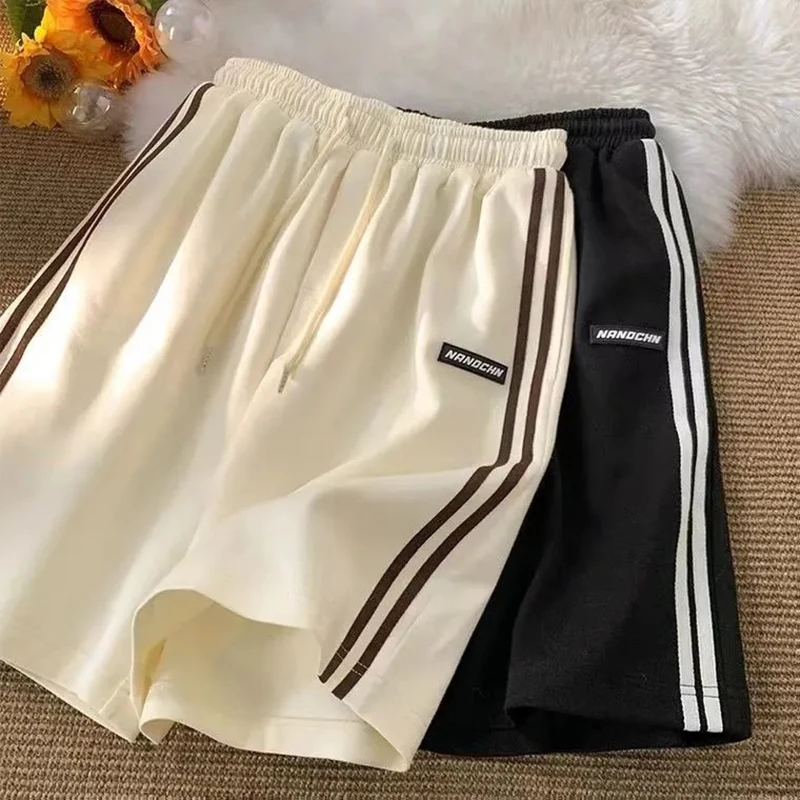 Y2K Striped Shorts - Women's Summer Streetwear Wide Leg Shorts