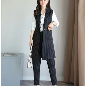 Y2K Striped Suit Two-Piece Set: Professional Spring Autumn Outfit