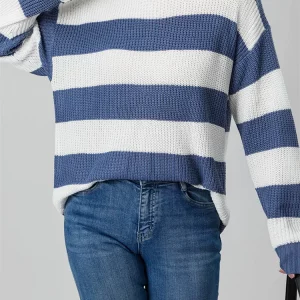 Y2K Striped Sweater: Oversized Long Sleeve Pullover - 90s Harajuku Preppy E-G