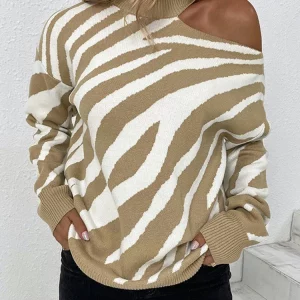 Y2K Striped Turtleneck Sweater - Casual Knitted Jumper