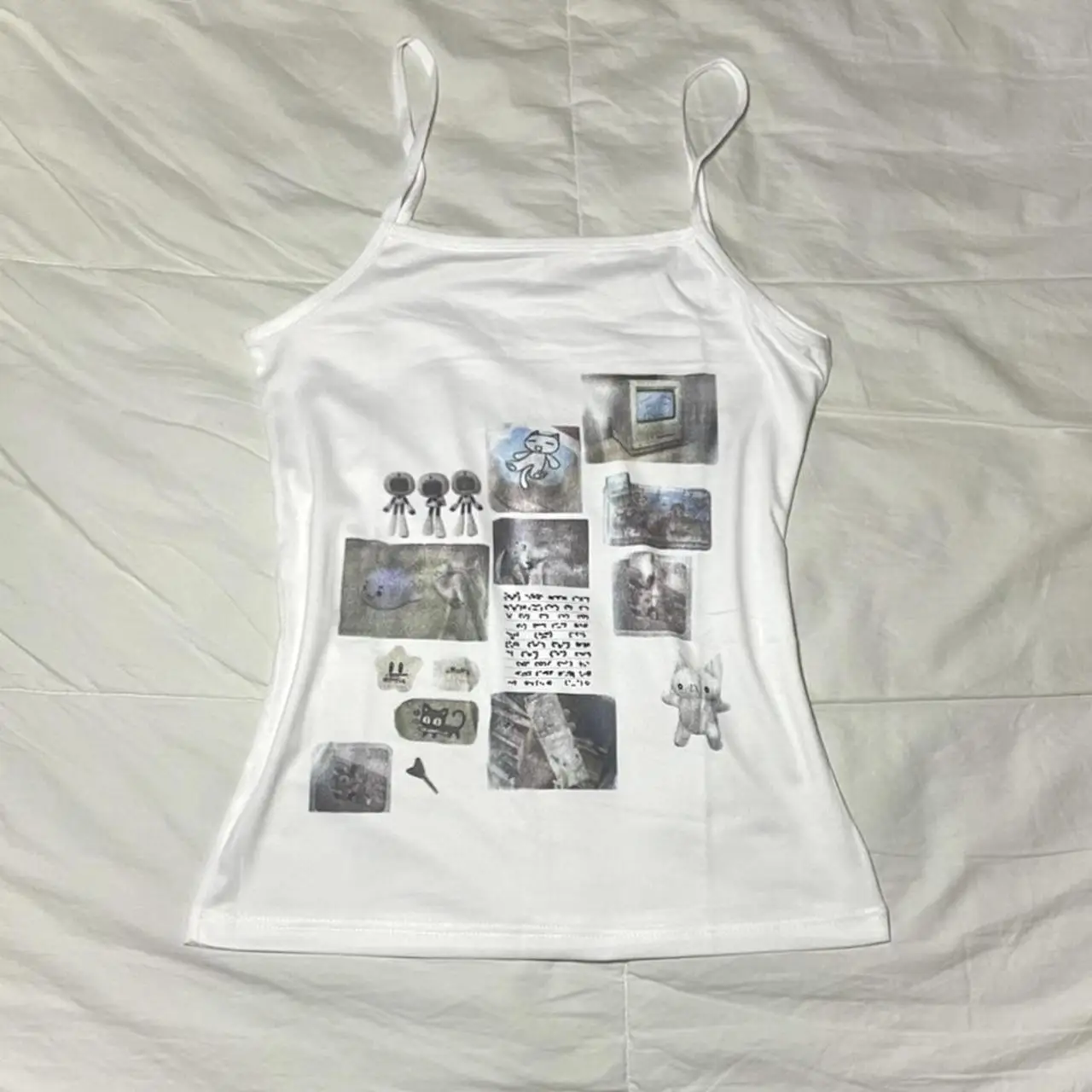 Y2k Style Gothic Sleeveless Tank Top - Vintage Aesthetic Letter Print Emo Girl 2000s Grunge Street