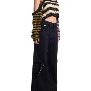 Y2K Style Off-Shoulder Knit Crop Top - Sexy Ribbed Sweater Jumpers