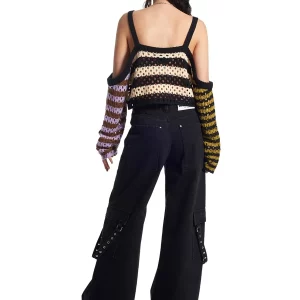 Y2K Style Off-Shoulder Knit Crop Top - Sexy Ribbed Sweater Jumpers