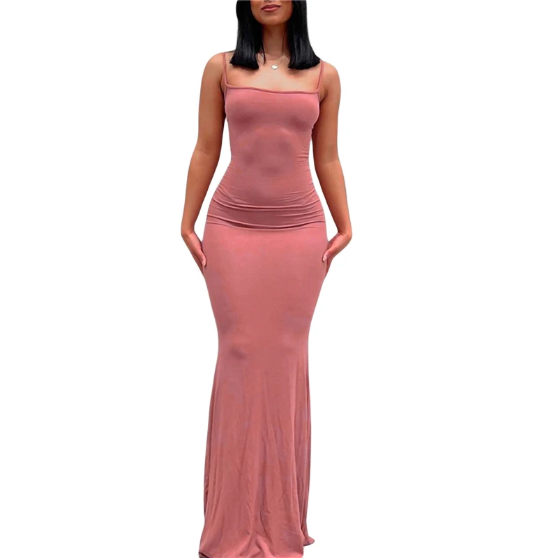 Y2K Summer Bodycon Dress: Spaghetti Strap Fish Tail Night Club Outfit