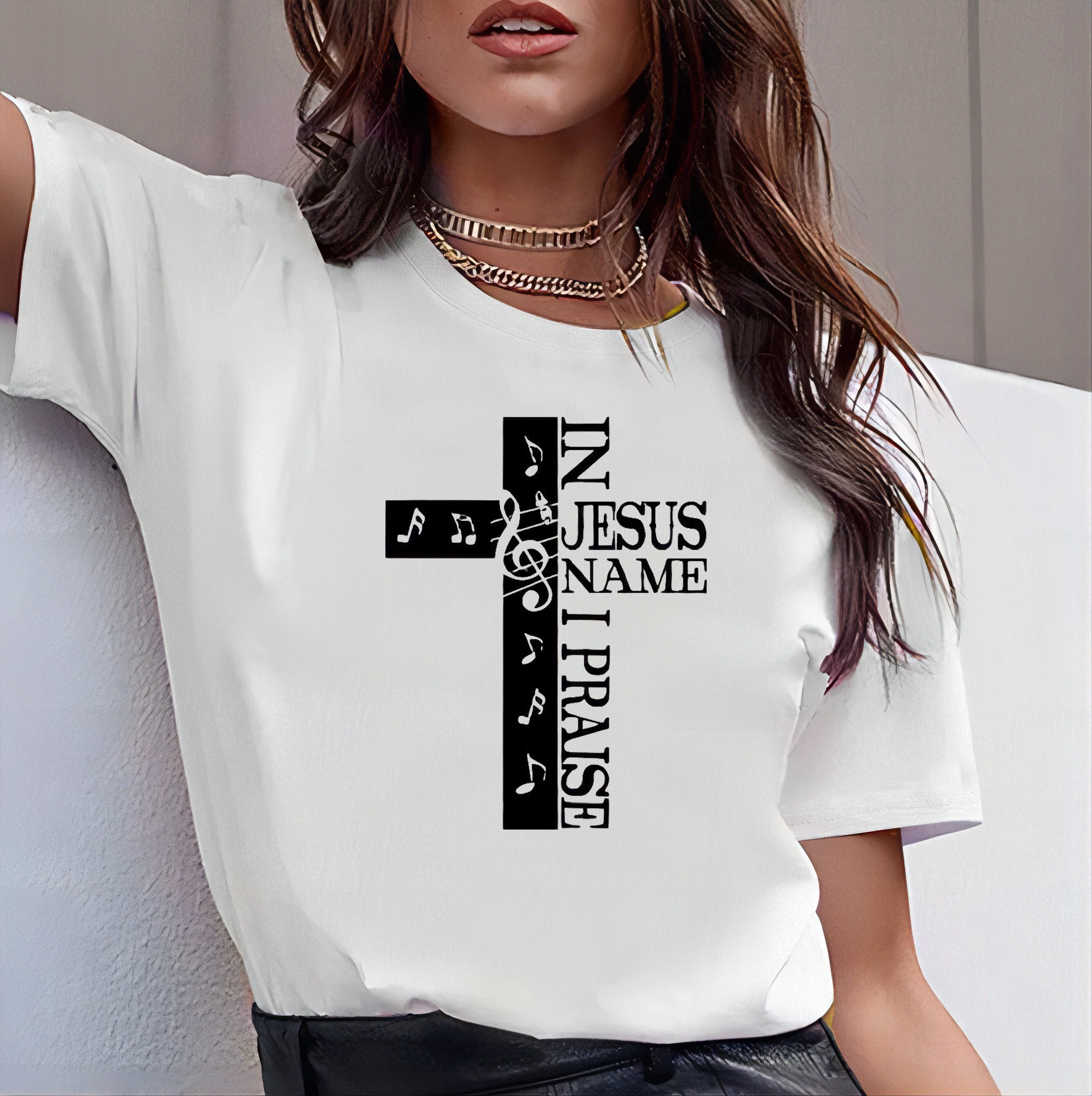 Y2K Summer Casual Top - In the Name of Jesus