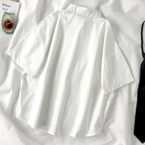 Y2K Summer Fashion: Black Tie White Shirt for Women