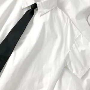 Y2K Summer Fashion: Black Tie White Shirt for Women