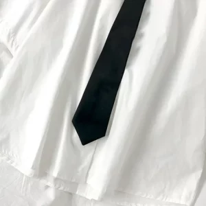 Y2K Summer Fashion: Black Tie White Shirt for Women