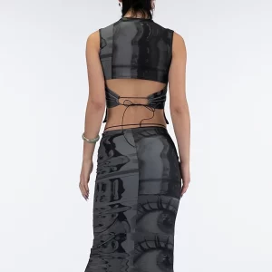 Y2K Summer Fashion: Sexy Wrap Hip Print Midi Skirt