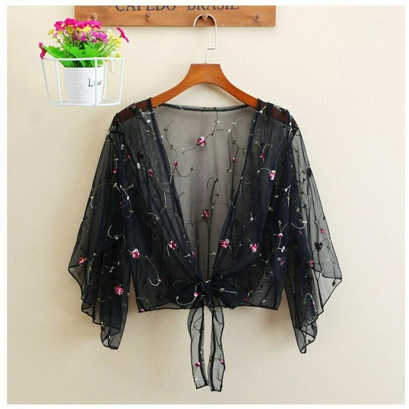 Y2K Summer Floral Blouse Cardigan: Hollow Out Cover Up - Women's Fashion