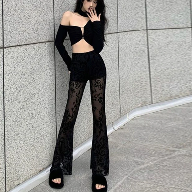 Y2K Summer Lace Pants - Ladylike Transparent Trousers - 2024 Arrivals