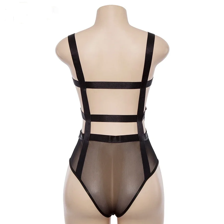 Y2K Summer Mesh Bodysuit: Sexy Cut-Out Straps for Party Club Outfits