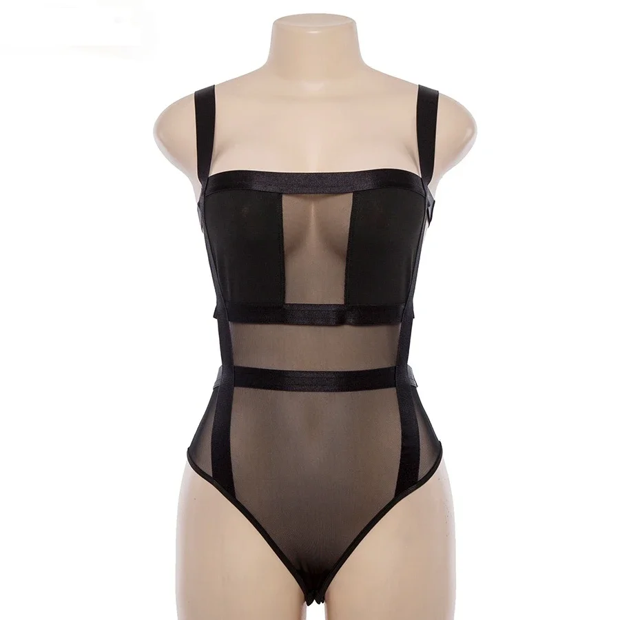 Y2K Summer Mesh Bodysuit: Sexy Cut-Out Straps for Party Club Outfits