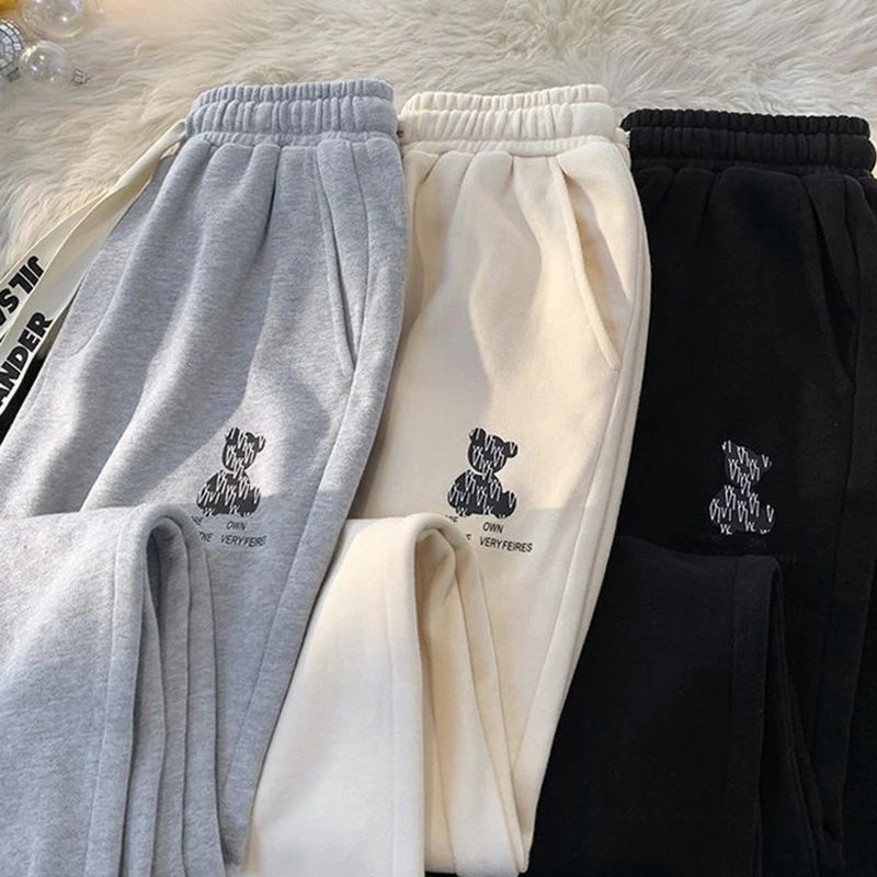 Y2K Summer Oversized Bear Print High Waist Streetwear Sweatpants