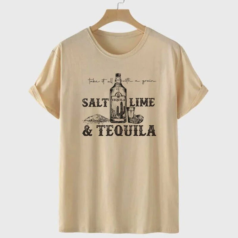 Y2K Summer Party Outfit: Salt Lime Tequila Funny Drinking T-Shirt