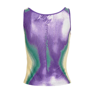 Y2K Summer Periwinkle Thermal Body Print Vest - Sexy Sleeveless Tank Top