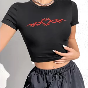 Y2K Summer Short Sleeve T-shirt for Women