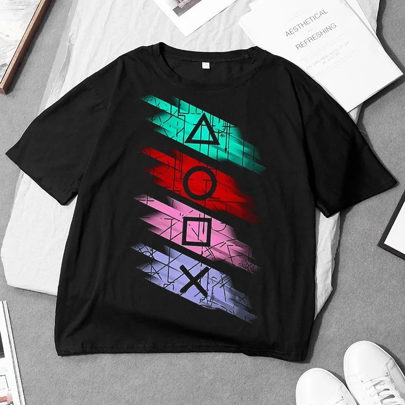 Y2K Summer Street Casual Graphic Print T-Shirt - Unisex Fashion Wild Liner Short Sleeve Shirt