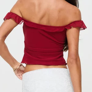 Y2K Summer Tops: Off-Shoulder Slim Fit T-Shirt for Women