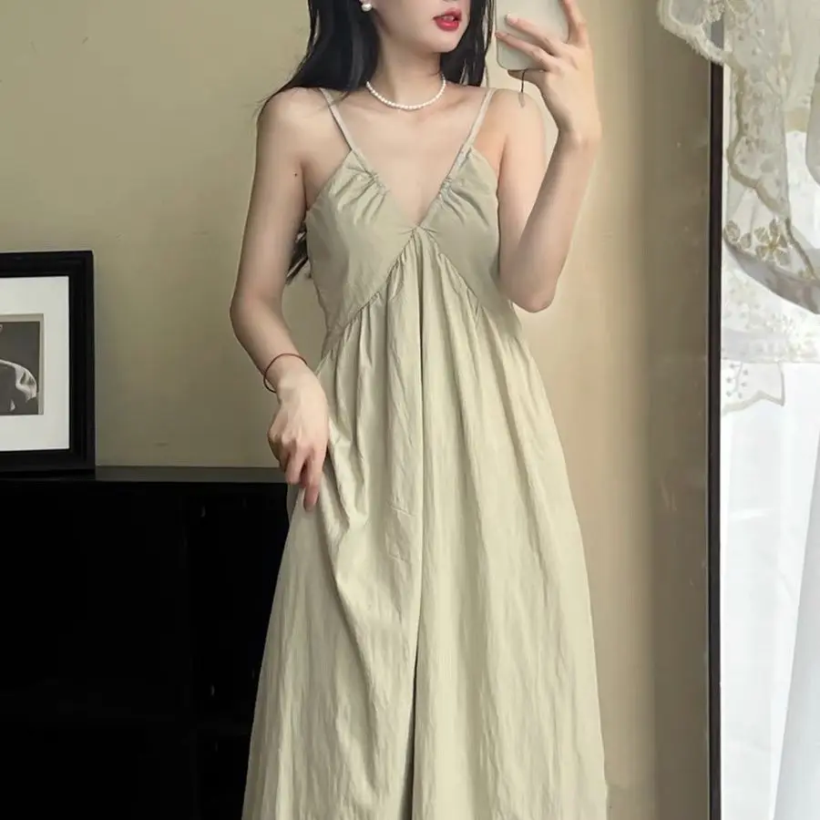 Y2K Summer V-Neck Slip Dress - High-End Women's Fashion 2024