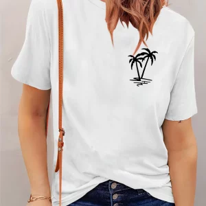 Y2K Summer Vibes Palm Tree Print Graphic T-Shirt