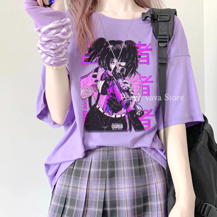 Y2K Sweet Girls Cartoon Streetwear Harajuku Kawaii Casual Tops Punk Vintage JK Goth Women T-Shirt