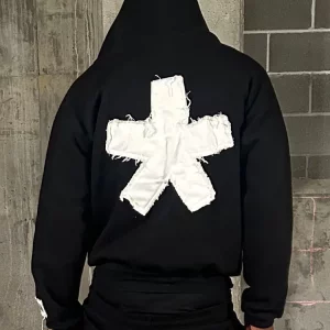 Y2K Symbol Zipper Cardigan: Patched High Street Hoodie