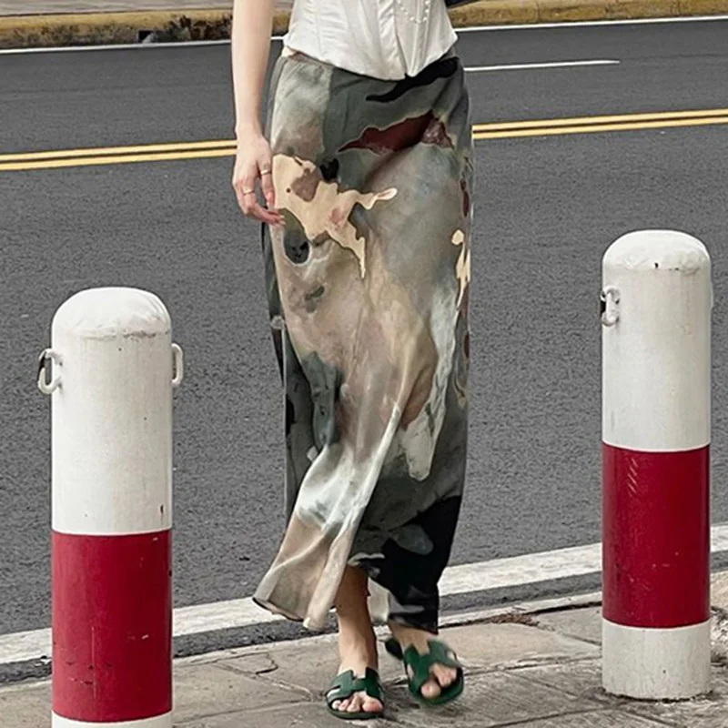 Y2K Vintage Aesthetic Long Skirts - Elegant Women's Fashion for Summer