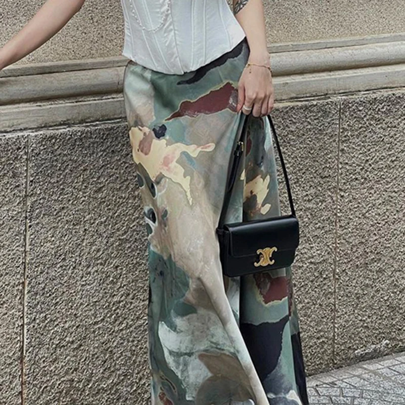 Y2K Vintage Aesthetic Long Skirts - Elegant Women's Fashion for Summer