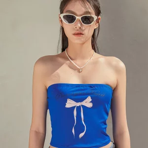 Y2K Vintage Aesthetic Tube Top - Backless Bandeau Crop Streetwear