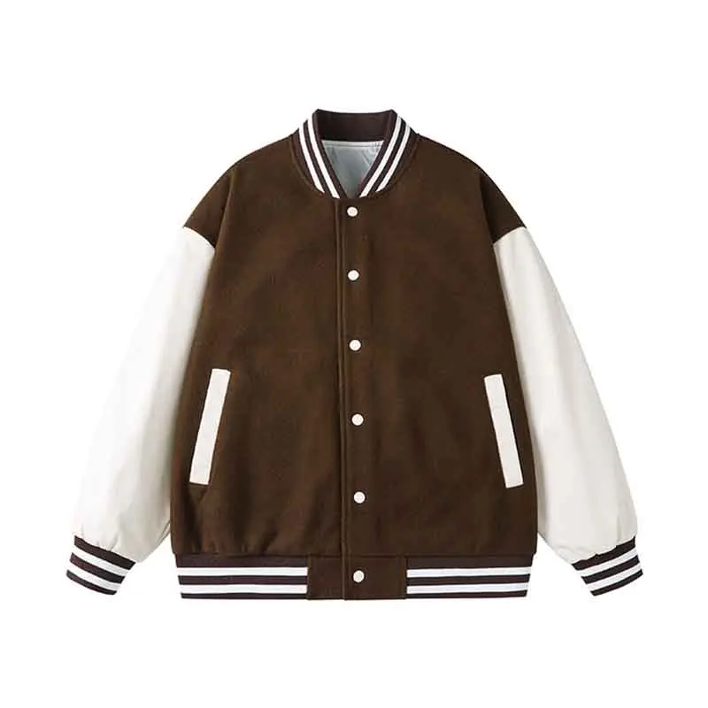 Y2K Vintage Baseball Jacket with Patchwork Detail - Retro Streetwear Statement Piece