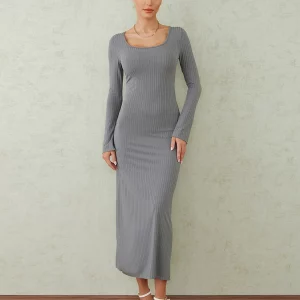 Y2K Vintage Bodycon Long Dress - Chic Evening Party Outfit