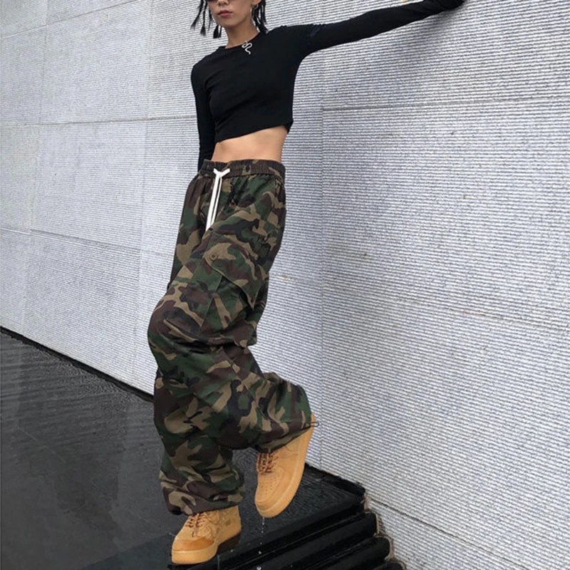 Y2K Vintage Camo Cargo Pants - Streetwear Joggers for Women