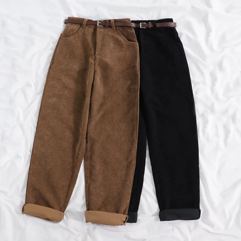 Y2K Vintage Corduroy Wide Leg Pants - High Waist Streetwear