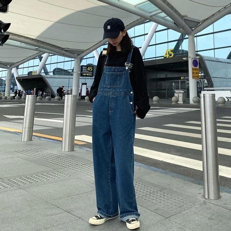 Y2K Vintage Denim Overalls - Harajuku Loose Streetwear Summer Fashion