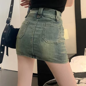 Y2k Vintage Denim Skirt - Women's Summer Streetwear Fashion