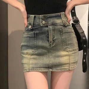 Y2k Vintage Denim Skirt - Women's Summer Streetwear Fashion