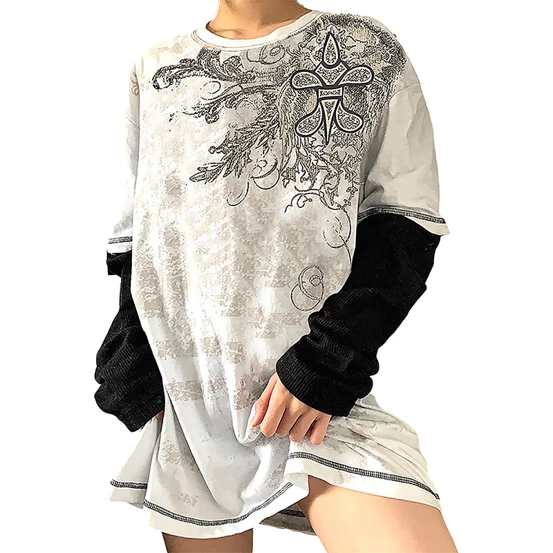 Y2K Vintage Floral Print T-Shirt - Women's Casual Streetwear Top