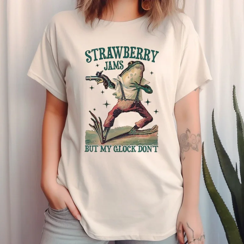 Y2K Vintage Frog Printed T-Shirt - Trendy Grunge Style Tee