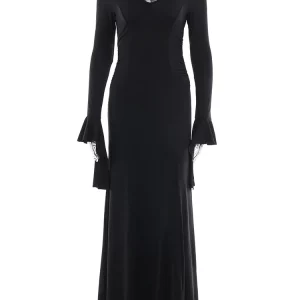 Y2K Vintage Gothic Nightclub Dress - Elegant High Waist Trumpet Style