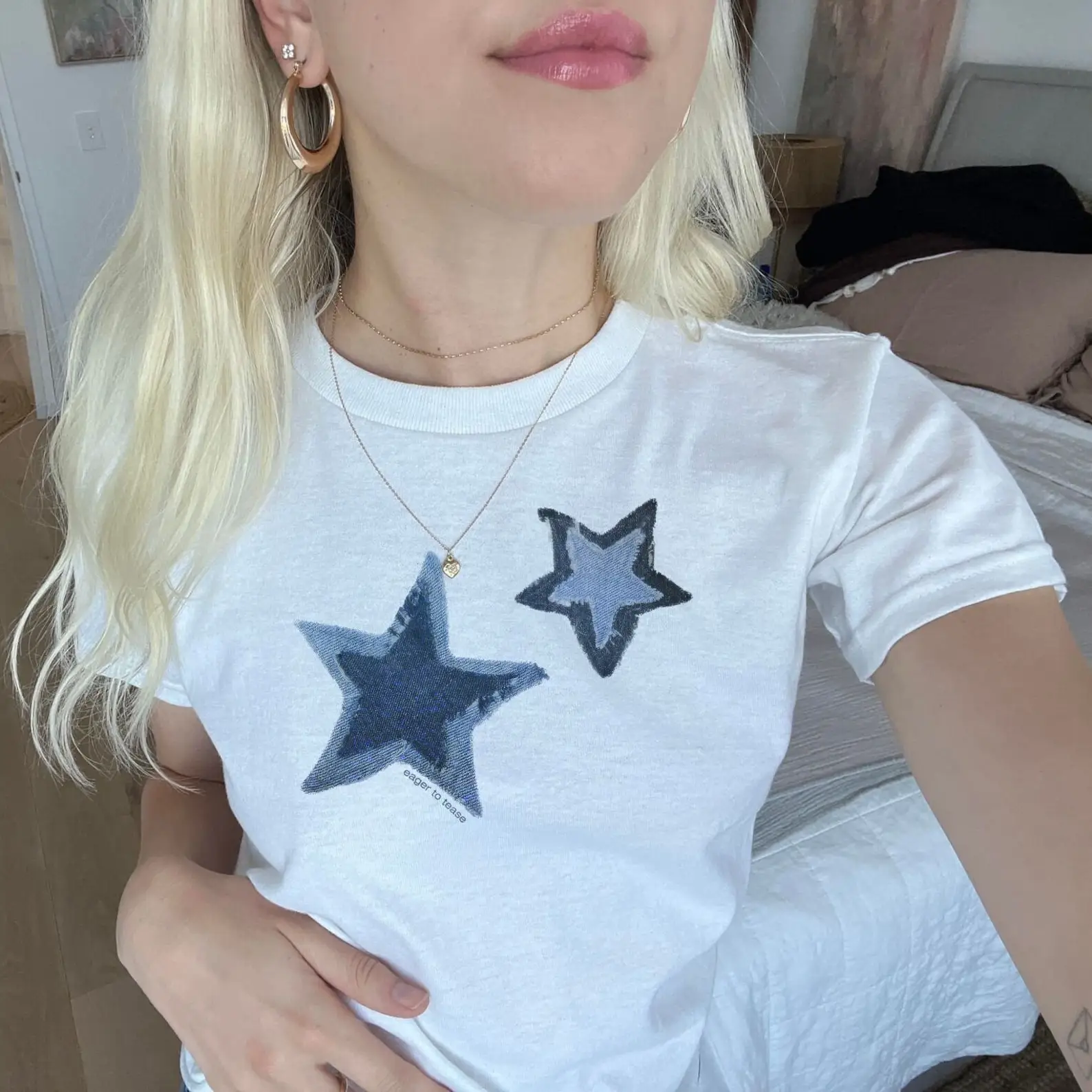 Y2K Vintage Grunge Star Graphic Print Short Sleeve T-Shirt - Aesthetic Gothic Punk Streetwear Women