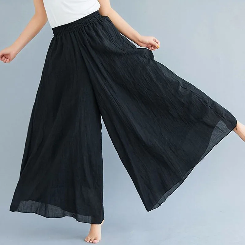 Y2K Vintage High Waist Wide Leg Summer Pants - White Casual Loose Fit